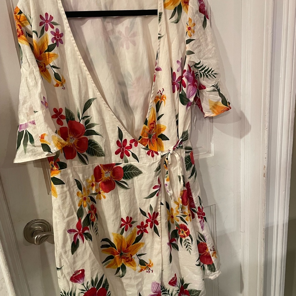Floral Wrap Dress with V-Neck